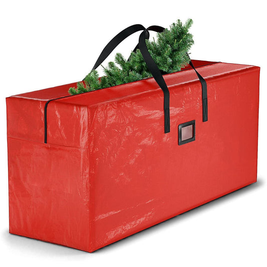 Store Christmas Tree Storage Bag Storage Container Fits up to 7.5 Ft Disassembled Tree Zippered Bag with Carry Handles 48" X 15" X 20" Red