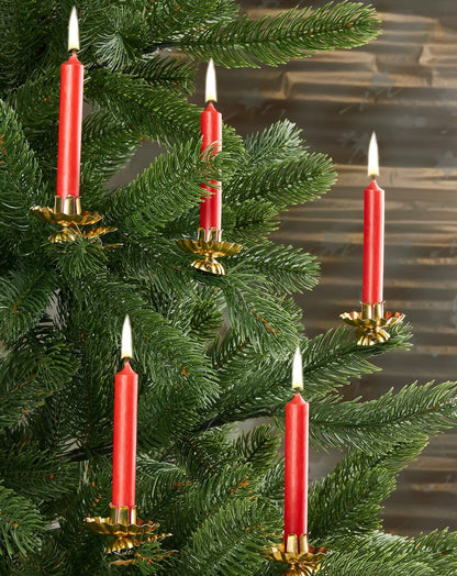 Tree Candles - Pack of 20 - Red - 3¾ X ½ Inches (9.5 X 1.27Cm) - Made in Europe - Pyramids, Carousels & Chimes