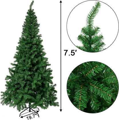 7.5 FT Premium Artificial Christmas Tree 1400 Tips Full Tree Easy to Assemble with Christmas Tree Stand (7.5Ft)