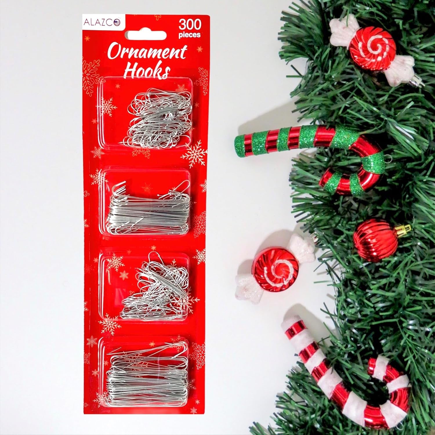 300 Silver Christmas Holiday Ornament Hooks Hang Sturdy Metal for All the Holiday Ornaments & Decorations Hanging on Tree Garlands & Wreaths